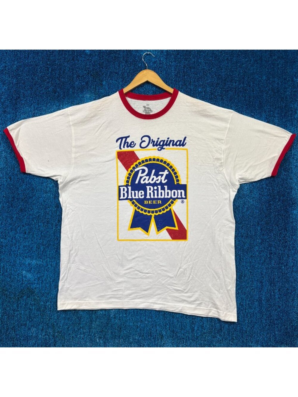 The Original Pabst Blue Ribbon Beer Logo Promo Ringer Tee 2X